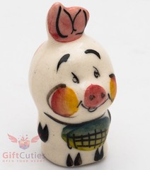 Pig Piglet from Winnie the Pooh Gzhel porcelain figurine souvenir handmade