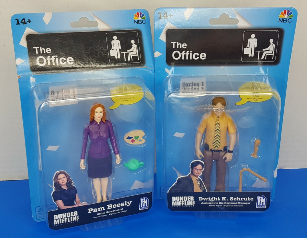 Set Of 2 The Office Phatmojo Series 1 Action Figure Dwight Schrute Pam Beasley
