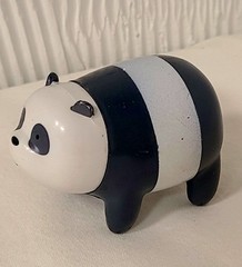 We Bare Bears Panda Bear Figure Black White Striped PVC Toy Cartoon Cake Topper