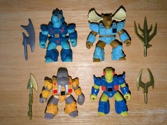 Battle Beasts 4 Complete Figures Lot #23 Horse #33 Moose #34 Chameleon 37 Walrus