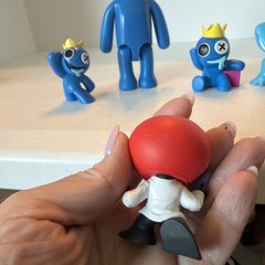 Rainbow Friends Phatmojo Figures Lot Of 5 Blue Cyan Red