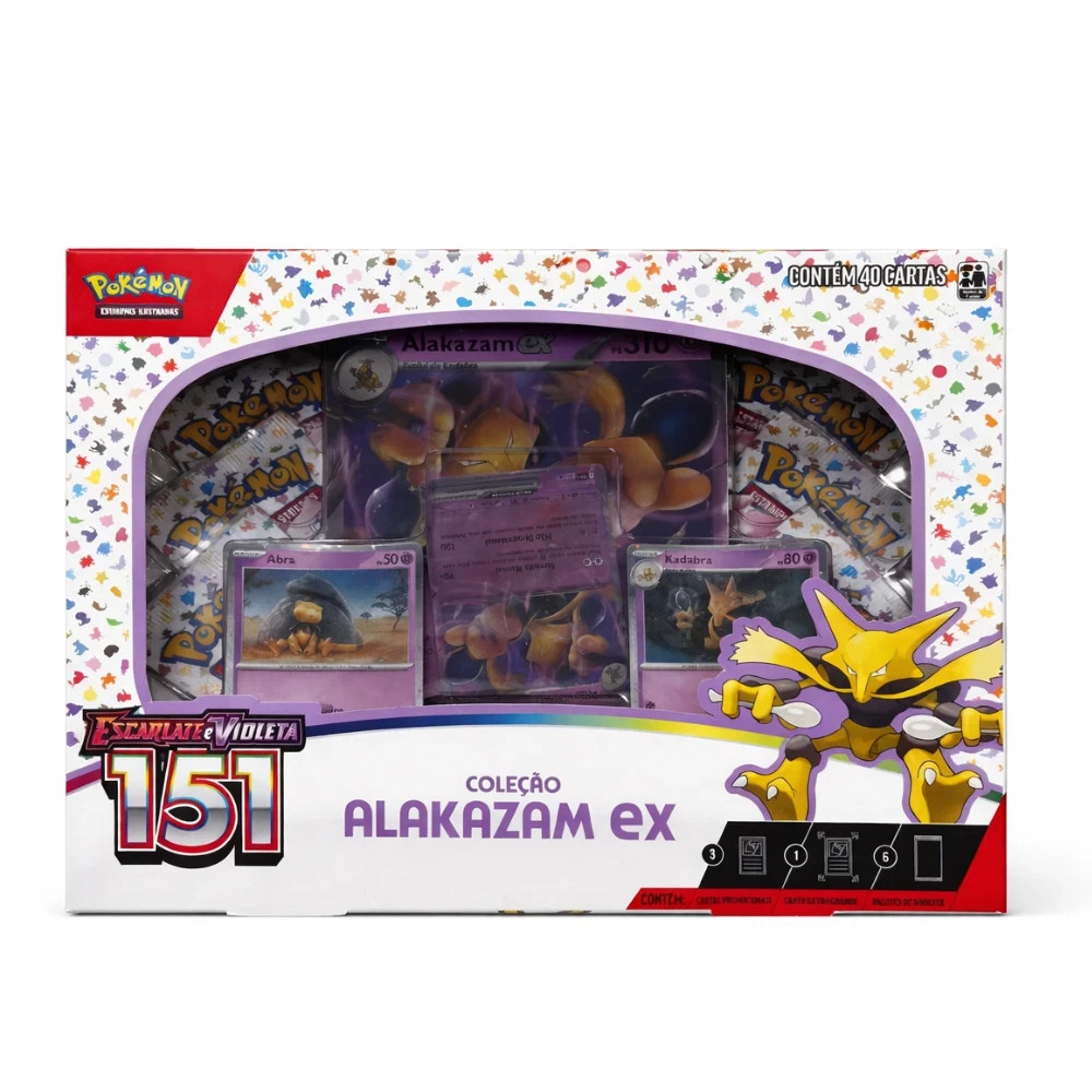 Pokemon TCG 151 Alakazam ex Box Scarlet & Violet Brazilian Portuguese Giant Card