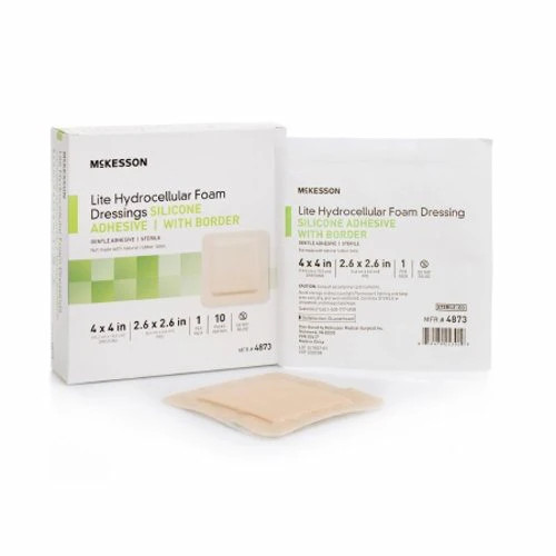 Thin Silicone Foam Dressing 4X4 Inch Sterile 1 Each By McKesson