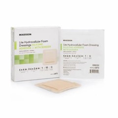 Thin Silicone Foam Dressing 4X4 Inch Sterile 1 Each By McKesson