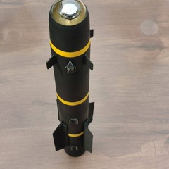 US Army AGM114 Hell fire missile Model+BASE Teaching Aid Prop Desk Ornament 40cm