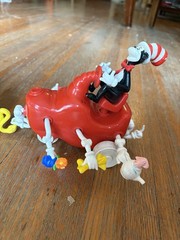Dr. Seuss Cat in the Hat 5pc Toy Train Set w/ Alphabet Blocks, Rare Vintage Item