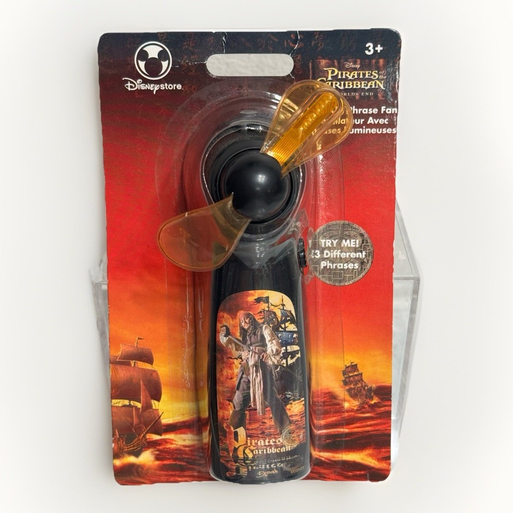 Disney Store Light-Up Pirates Of The Caribbean – 3 Different Phrase Fan Light Up