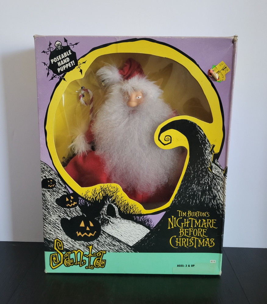 Santa Hand Puppet NIGHTMARE BEFORE CHRISTMAS Hasbro MIB NEW Open