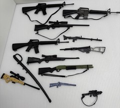 VTG Mixed Lot Gi Joe Others Action Figure weapons Knife Rifles Guns Accessories