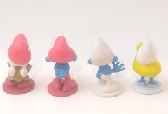 The Smurfs Figures Vintage Lot Of 4 PVC By Peyo 1.5 in. Tall