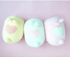 9.84″ Molang Lying Heart Rice Cake Soft fluffy Plush Korean Official 25cm Kawaii