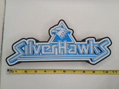 Retro Silverhawks logo lightbox sign light box Silver Hawks collection display