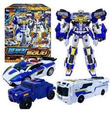 Metal Cardbot S Season 2 Blue Cop Trinity Transformer Robot Car Figure Toy 2024