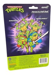 2023 SUPER 7 Reaction TEENAGE MUTANT NINJA TURTLES Figure SET of (4) – Brand New