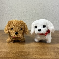 Lot of 2 Nico Robotica Puppy Walking Robot Dogs White & Brown – Tested