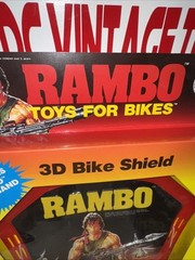 RAMBO Toys For Bikes 3-D Bike Shield W/ Classic Headband Stallone NEW ARCO 1986