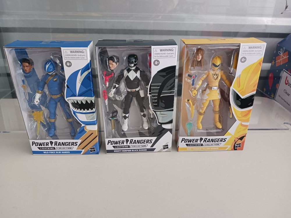 Power Rangers Lightning Collection Set Of 3 BLACK BLUE YELLOW Rangers CASE FRESH