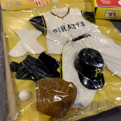 Vintage 1965 Rosko Johnny Hero Baseball Uniforms, Dodgers, Pirates, Giants MOC