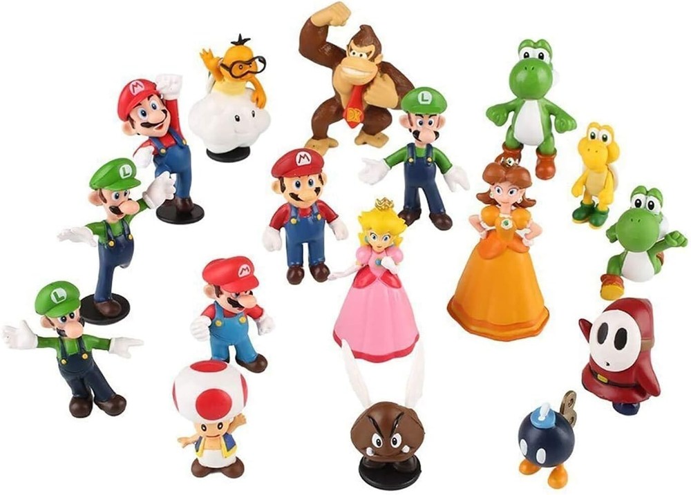 18 pcs Super Mario Brothers Action Figures Toys, Super Mary Mini Action Figures