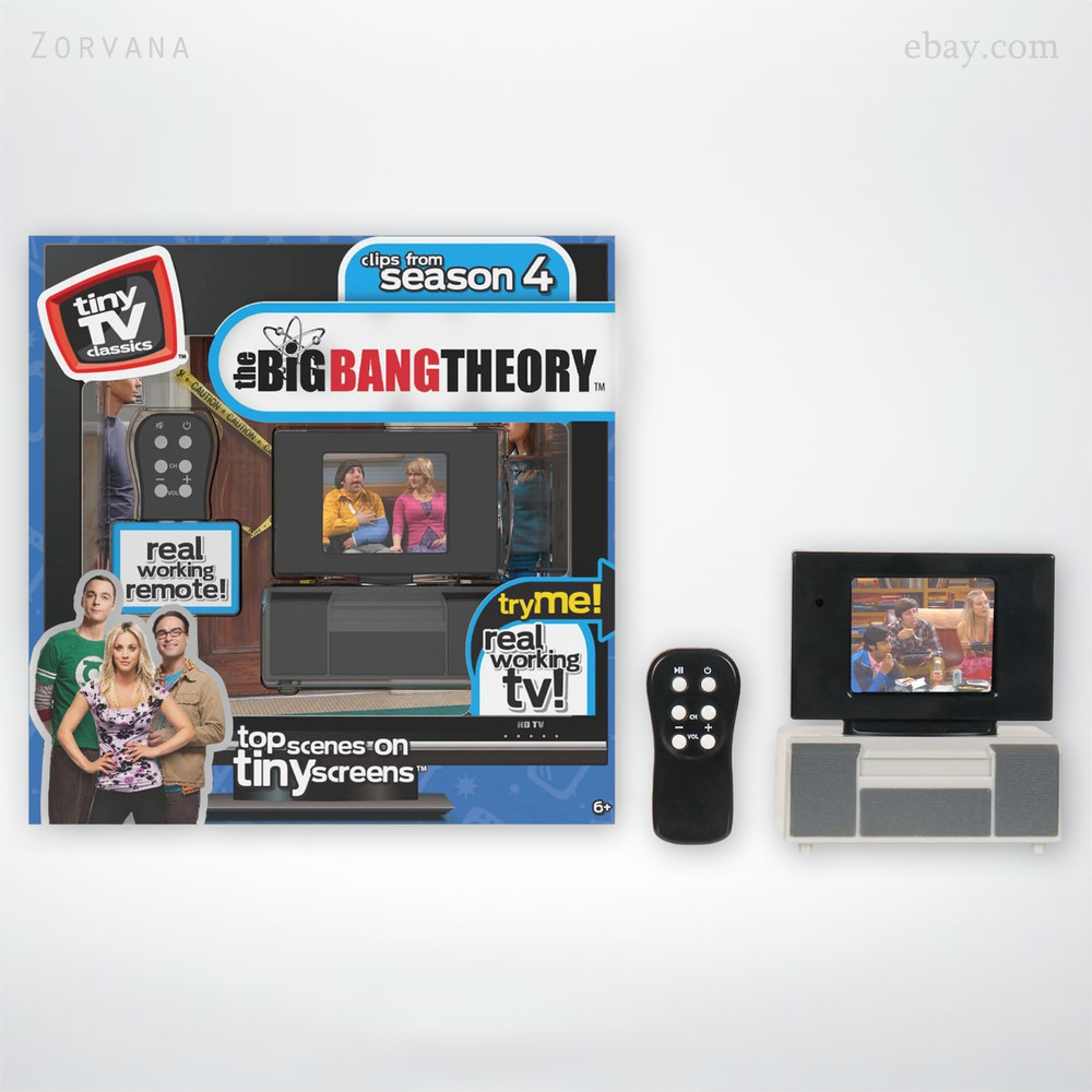 Tiny TV Classics The Big Bang Theory Season 4 Mini TV w/ Remote – Plays Clips!