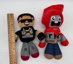 Lot (2) Tube Heroes Plush Exploding TNT & Sky 8″ Stuffed Animal Toys No Tags