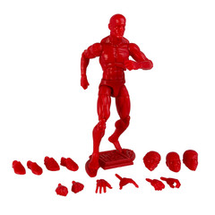 Vitruvian H.A.C.K.S. Superhero Red Blanks Male Action Figure – 1/18 Scale