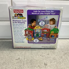 LITTLE PEOPLE SHOPKEEPER SUSAN & HER SHEEPDOG Puppy Food Bowl Very Rare READ