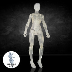 Crystal Clear Female Body Vitruvian H.A.C.K.S. Action Figure Blank 1:18 Scale