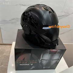 Iron Man Full Black Helmet MK5 1/1 Electronic Voice-controlled Mask Cosplay Prop
