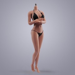 USA 1:6 Female Suntan Skin Large Bust Breast 12in Flexible Seamless Figure Body