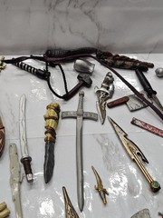 Vintage Toy Figure Lot Weapon Sword Axe Knife Hammer Shield Staff ? McFarlane