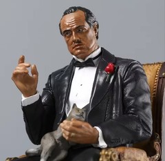 The Godfather Don Vito Corleone Action Figure 6″ Marlon Brando Statue Chair & Ca