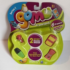 NEW Lot of 2 Packs Gomu Eraserland Erasers Calculator Clownfish Guitar Scissors
