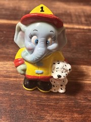 Vintage 1998 Blinky Chester Snorky Elephant Fire Fighter PVC And Dalmatian Figur