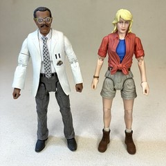 Mattel Jurassic Park Amber Collection lot John Raymond & Dr. Ellie Sattler OOB