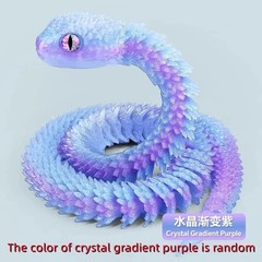 3D Printed Articulated Snake – Luminous Glow Jointed Fidget Toy Desktop Decor