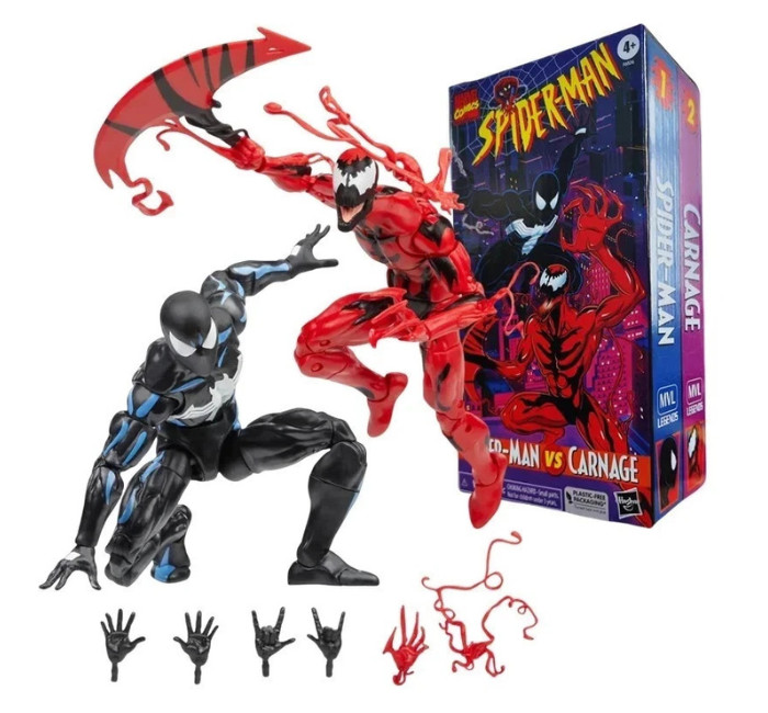 Marvel Legends Retro Series Symbiote Spider-Man vs Carnage 6″ Action Figure