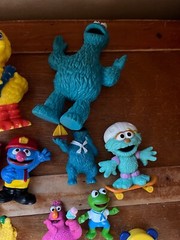 Large Mixed Lot of Plastic Rubber Vinyl Barney Sesame Street TV Character Play