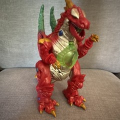 Happy Kid Toy Group Dragon Action Figure 12 Inch Plastic Red Silver Green 2006