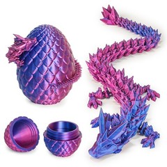 3D Printed Dragon Egg Crystal Full Articulated Dragon Fidget Toys Dragon in Egg