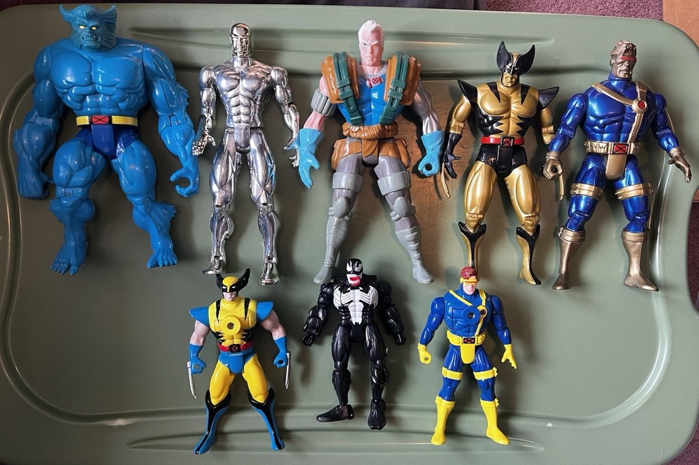 Vintage Marvel Toybiz 10″ Deluxe & 6-7″ Figures Lot of 8 From 90’s LOOK!