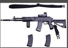 1/12 Scale AK-47 Assault Rifle (Black) 1/12 Scale Accessory Set by HASUKI *NEW*