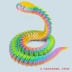 30/60cm 3D Printed Snake Action Figures Articulated Movable Joint Simulation.