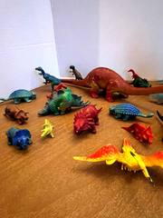 Lot of (37) DINOSAUR TOYS Assorted Sizes / Species PREHISTORIC FIGURINES Hobby