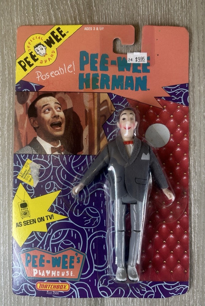 Vintage 1988 Pee-wee’s Playhouse Pee-wee Herman Poseable Figure Matchbox Sealed