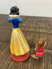 3.75″ Snow White on Red Stand PVC Plastic AND Grumpy Disney Snow White