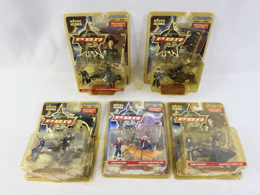 5 PBR Micro Icons Series 1 Professional Bull Riders Collectible Mini Figures