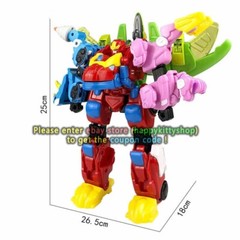 GOGO Dino GOGOKING 4in1 Transform Dinosaurs Robot Combiner Boy Kids Vehicles Toy