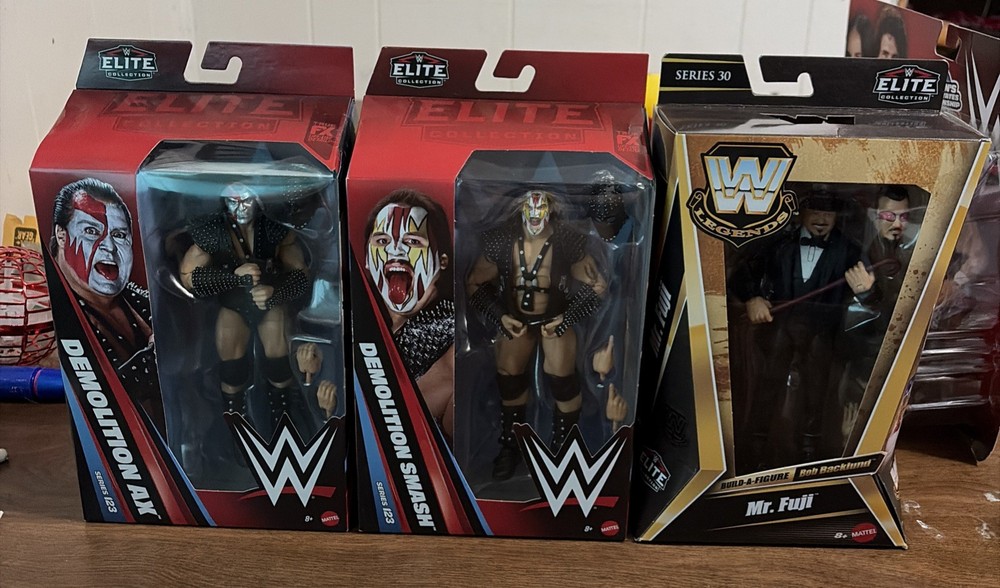WWE ELITE DEMOLITION + WWE ELITE LEGENDS MR FUJI – ELITE AX, SMASH & FUJI *NEW!