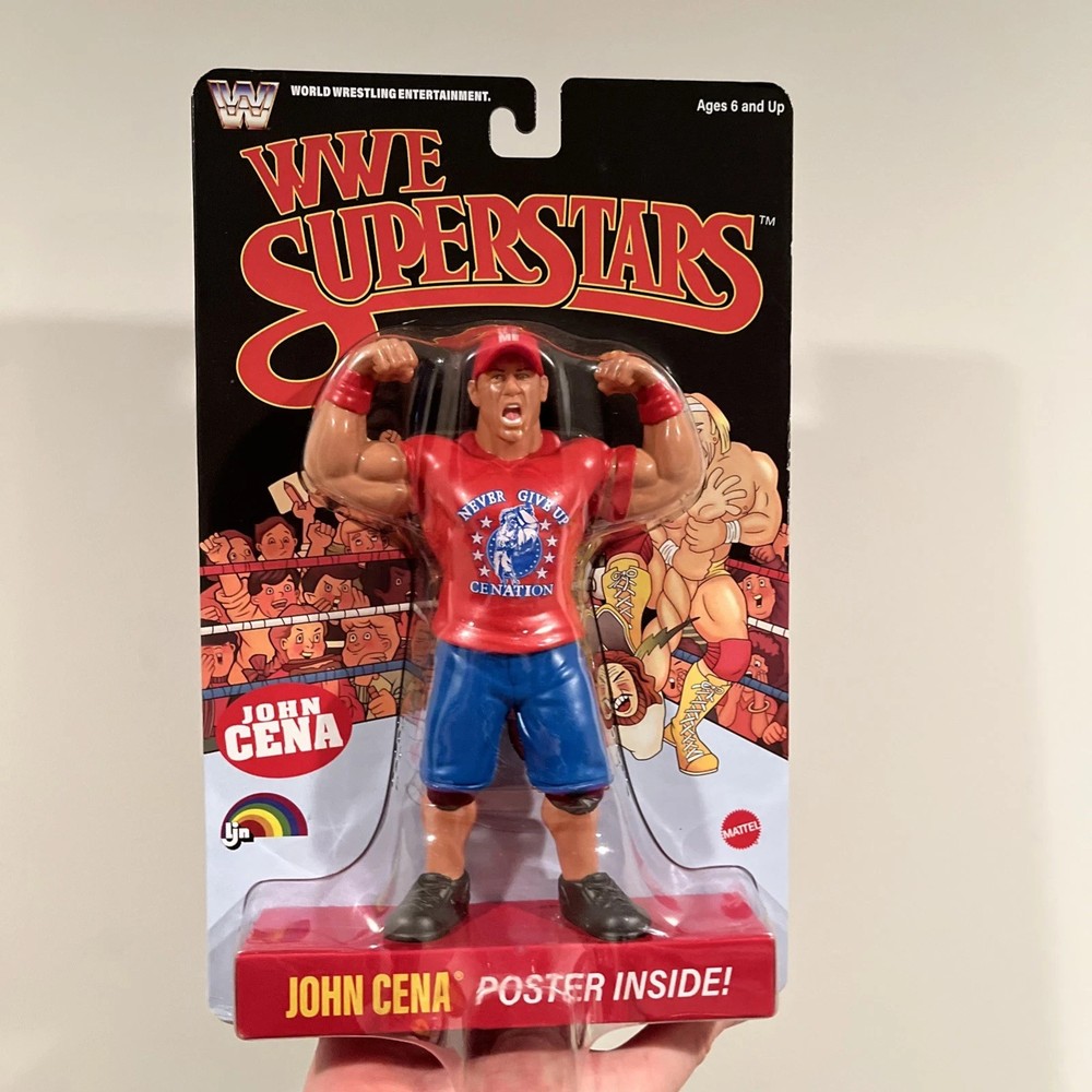 WWE LJN Superstars | John Cena Action Figure | 1980s Retro 8” Black Card! RARE